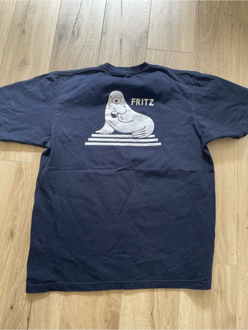 Fritz Coffee Korea Streetwear Heavyweight Boxy Oversized T Shirt XL Dark Navy